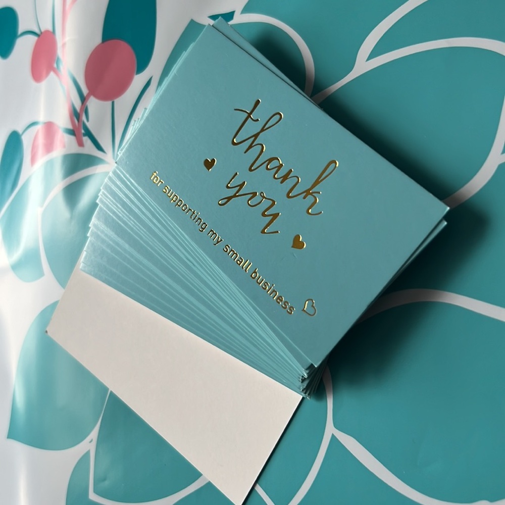 3/25$ 25 pcs Teal Thank You Cards